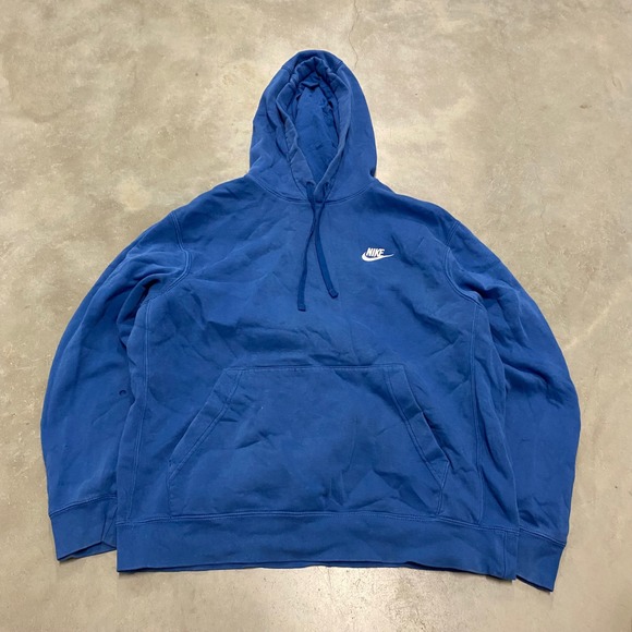 Nike Other - Nike Mens Club Fleece Hoodie Royal Blue Embroidered Logo Pullover Large BV2654